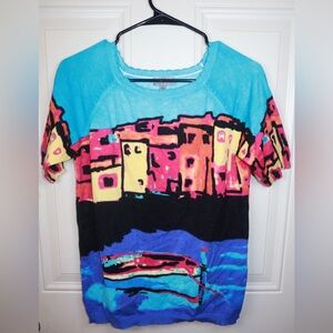 Joseph A china pattern blouse SIZE MEDIUM